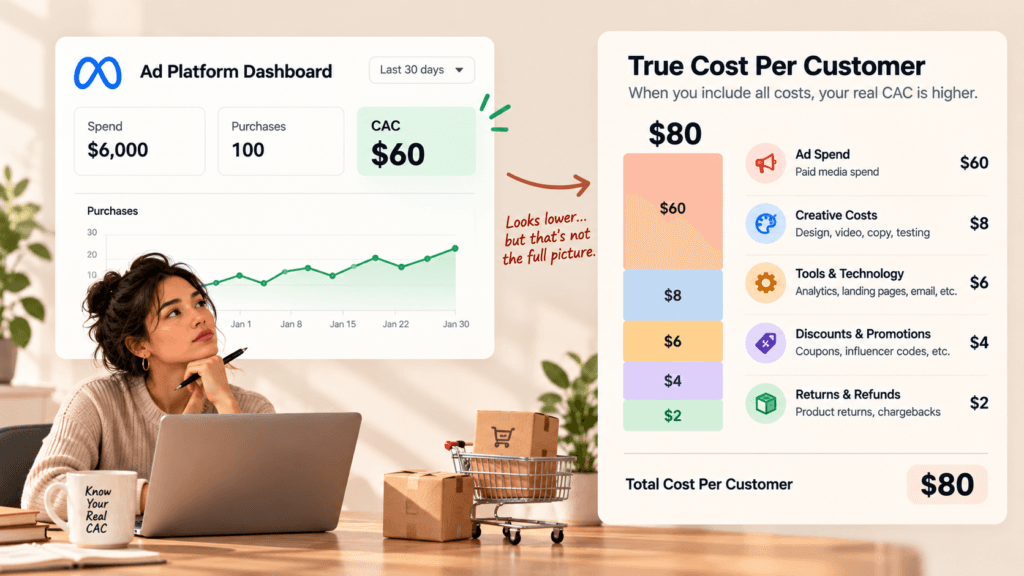 Reported CAC vs True Customer Cost | CAC Calculator