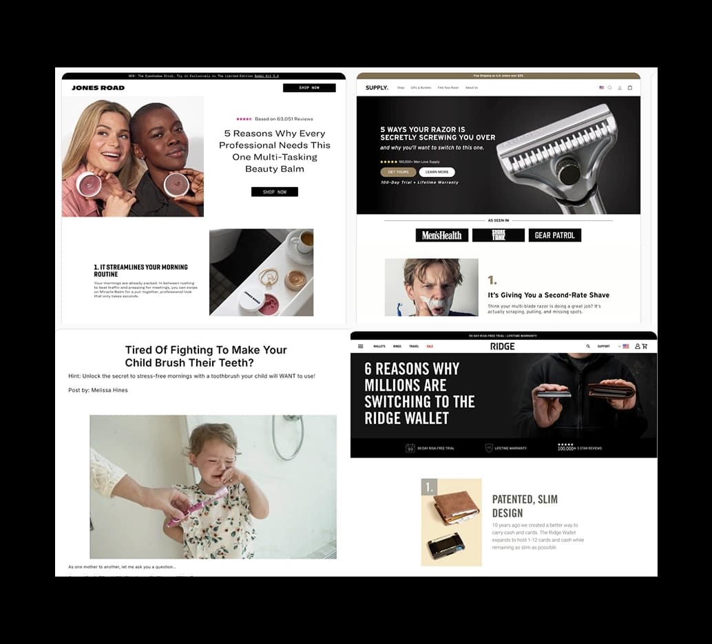 A story that sells, not just a product page.