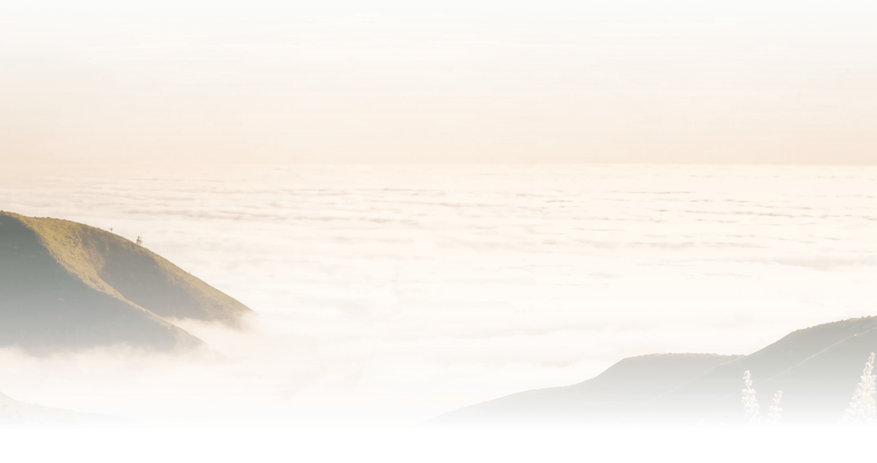 Mountain landscape above fog