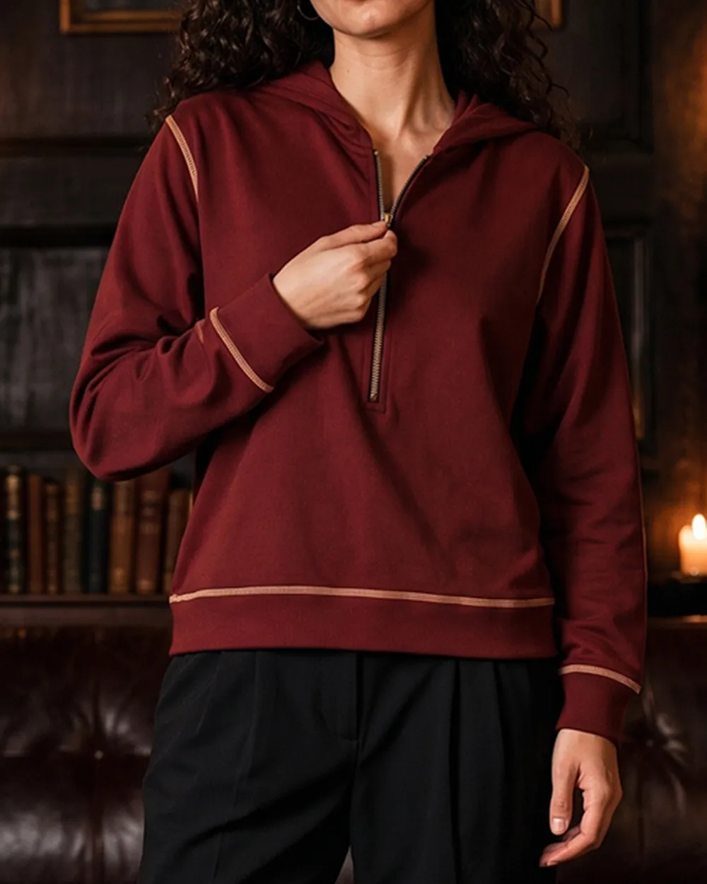 Quarter-zip pullover, ShopOS output 2 of 5