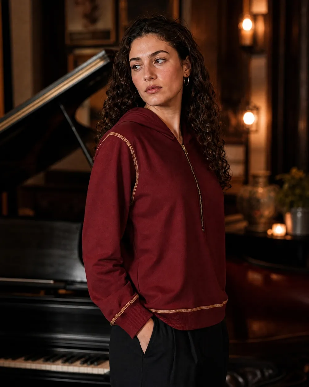 Quarter-zip pullover, ShopOS output 4 of 5