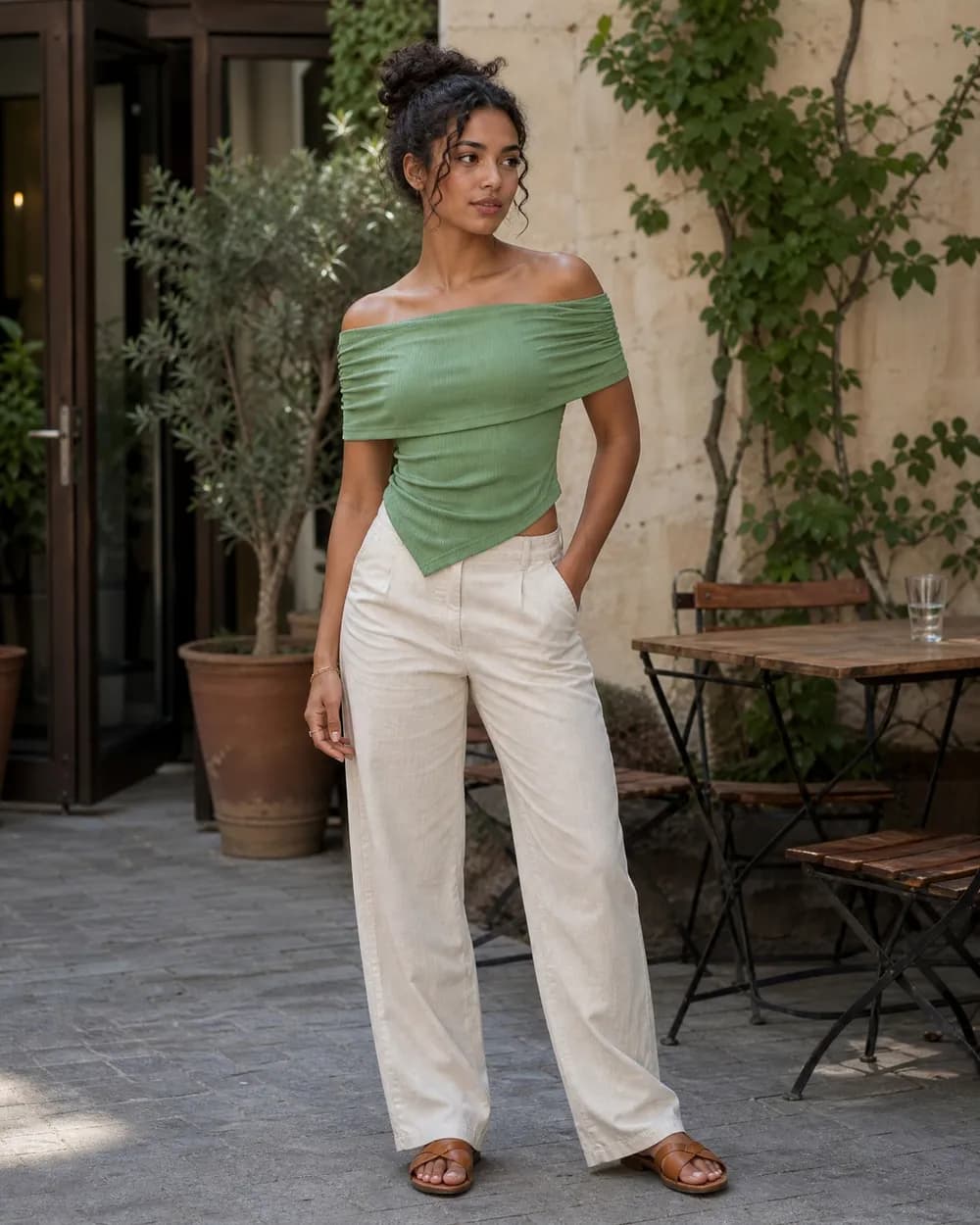 Off-shoulder draped top, ShopOS output 4 of 5