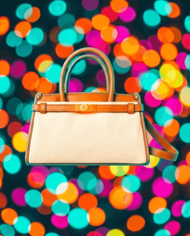 The tote on a loud bokeh background