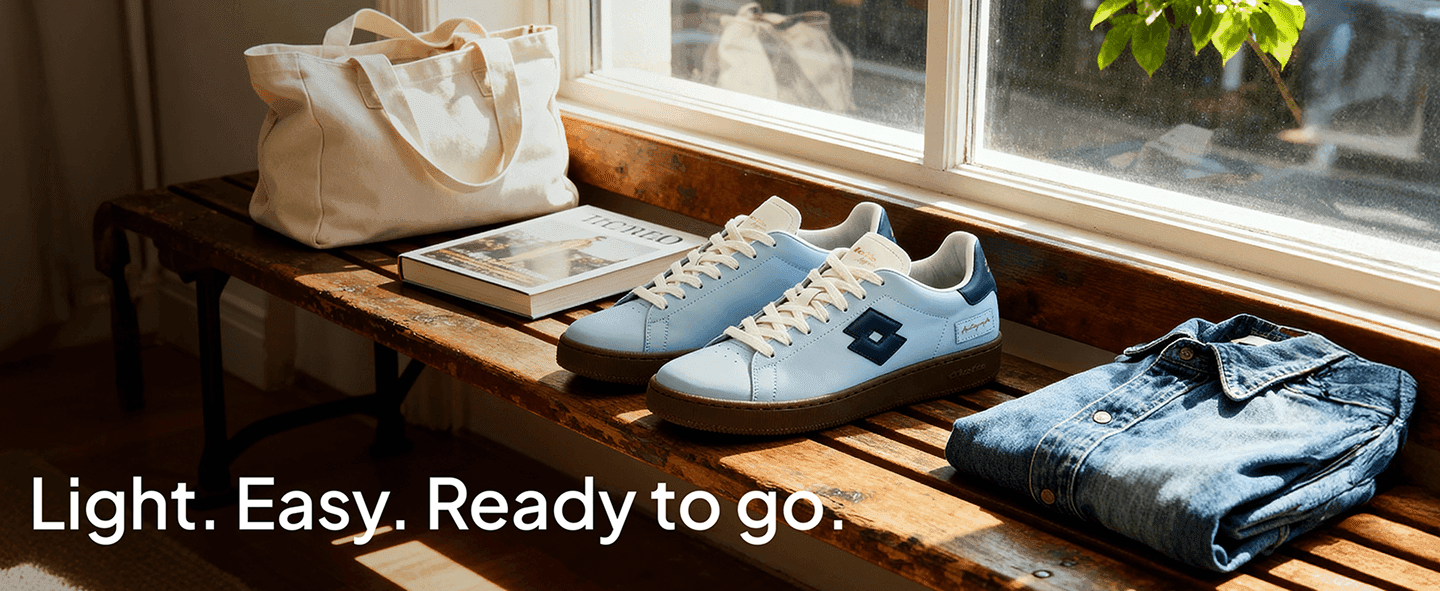 Shoes arranged by a sunlit window