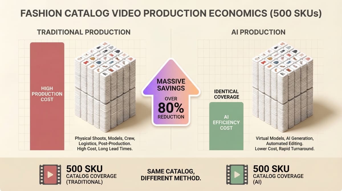 Fashion catalog video production economics (500SKUs)
