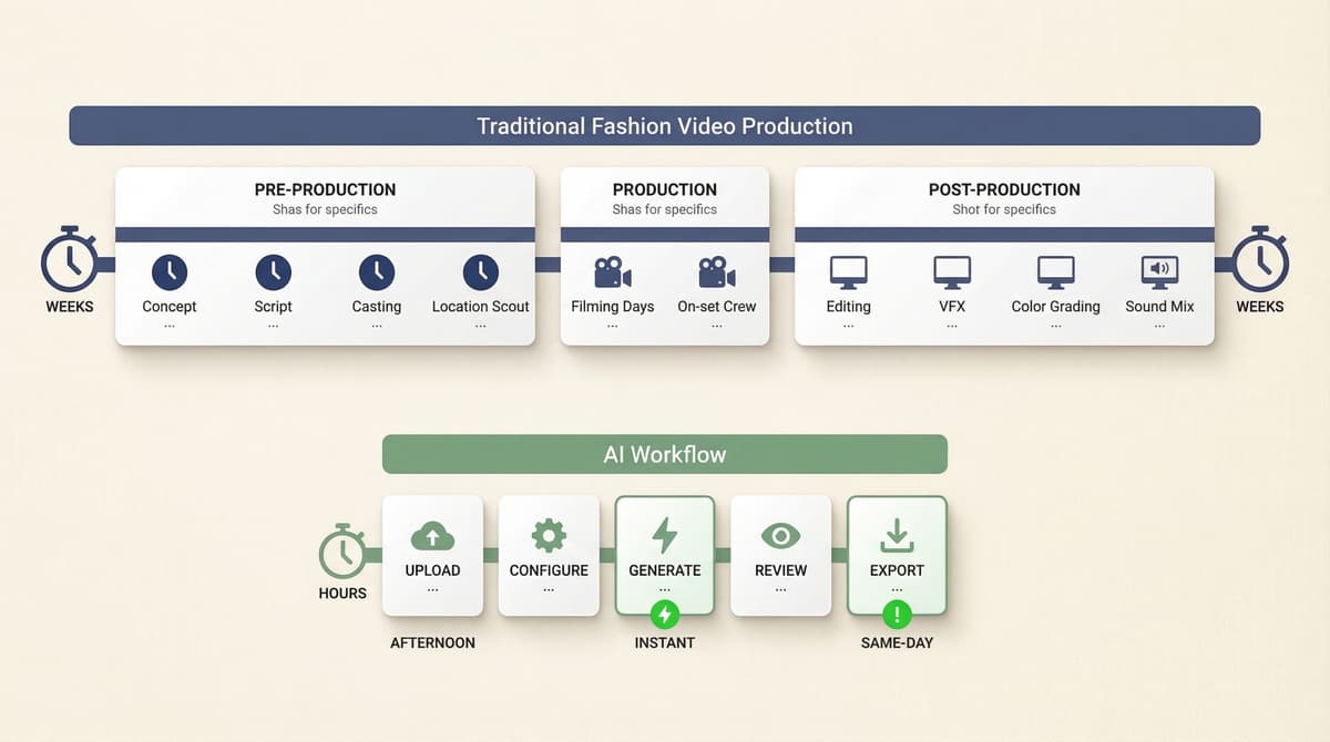 AI workflow vs traditional video production process comparison