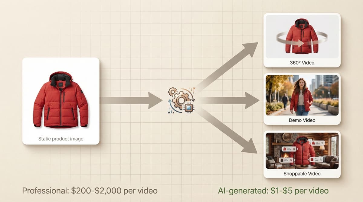 AI generating videos from static product image