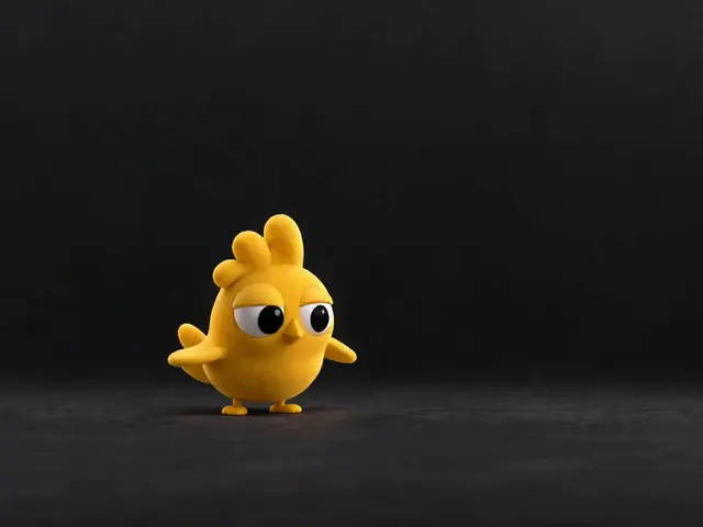 Two yellow 3D chicks